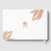 Tropical Palm Trees Elegante Wedding Foto Monogram Gästebuch (Rückseite)