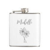 Tropical Palm Trees Elegantes botanisches Foliage Flachmann (Vorderseite)