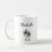 Tropical Palm Trees Elegantes botanisches Foliage Kaffeetasse (Links)
