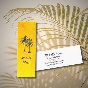 Tropical Palm Trees Elegantes Botanisches Gold Mini Visitenkarte