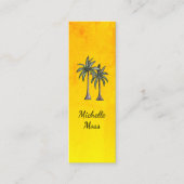 Tropical Palm Trees Elegantes Botanisches Gold Mini Visitenkarte (Vorderseite)