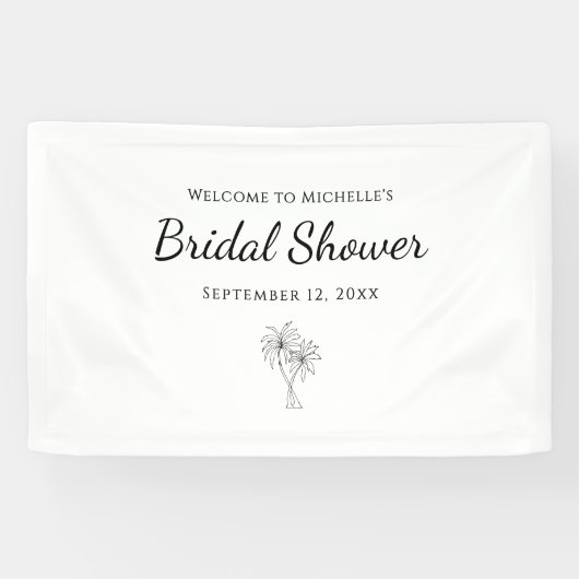Tropical Palm Trees Elegantes Brautparty Banner (Horizontal)