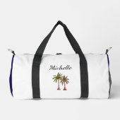 Tropical Palm Trees Elegantes Script Simple Beach Duffle Bag (Vorderseite)