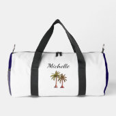 Tropical Palm Trees Elegantes Script Simple Beach Duffle Bag (Rückseite)