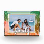 Tropical Palm Trees FAMILY Script Fotoblock (Vorderseite)
