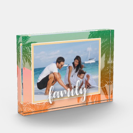 Tropical Palm Trees FAMILY Script Fotoblock (Links)