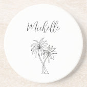 Tropical Palm Trees Foliage botanische Personalisi Getränkeuntersetzer (Vorne)