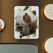 Tropical Palm Trees Foto Gilded Save the Date Magnet