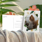 Tropical Palm Trees Foto Gilded Save the Date Postkarte