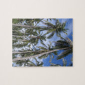 Tropical Palm Trees Foto in Grüntönen und Blues Puzzle (Horizontal)
