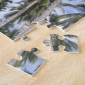 Tropical Palm Trees Foto in Grüntönen und Blues Puzzle (Seite)