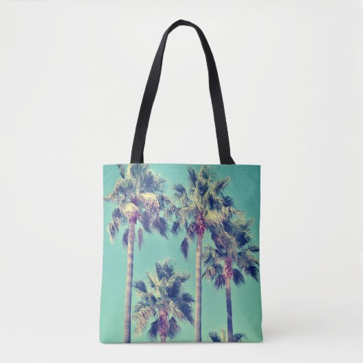 Tropical Palm Trees gegen ein Aquamarines Sky Foto Tasche (Vorderseite)