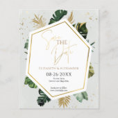 Tropical Palm Trees Gilded Script Save the Date (Vorderseite)