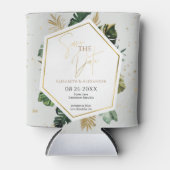 Tropical Palm Trees Gilded Script Save the Date Dosenkühler (Vorderseite)