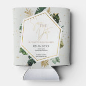 Tropical Palm Trees Gilded Script Save the Date Dosenkühler (Rückseite)