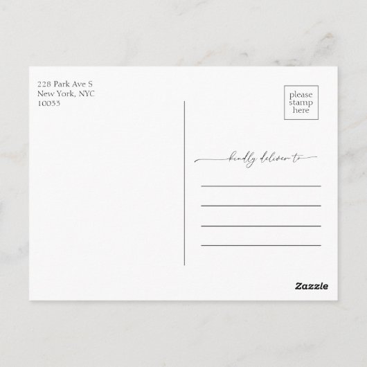 Tropical Palm Trees Gilded Script Save the Date Postkarte (Rückseite)