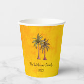 Tropical Palm Trees Gold Sommer Swim Pool Party Pappbecher (Vorderseite)