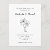 Tropical Palm Trees Hochzeit in Urlaubsort Einladu Postkarte (Vorderseite)