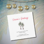 Tropical Palm Trees Illustration Beach Weihnachten<br><div class="desc">Tropische Weihnachtskarte,  mit einer Palmenbildnis und individualisierbarer Typografie. Eine festliche Art,  Urlaubswünsche an Freunde und Familie vom Strand zu senden.</div>