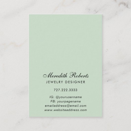 Tropical Palm Trees Jewelier Earring Display Card Visitenkarte (Rückseite)