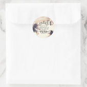 Tropical Palm Trees & Lights Cream Traum Gefallen Runder Aufkleber (Tasche)