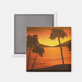 Tropical Palm Trees Magnet (Vorderseite/Rückseite)