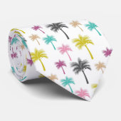 Tropical Palm Trees mehrfarbiges Sommermuster Krawatte (Gerollt)