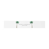 Tropical Palm Trees Minimal Beach Wedding Einladungsbanderole (Flach)
