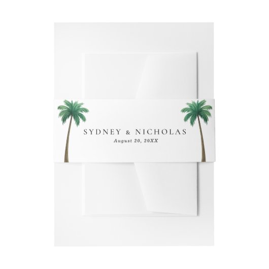 Tropical Palm Trees Minimal Beach Wedding Einladungsbanderole (Vorderseite Beispiel)