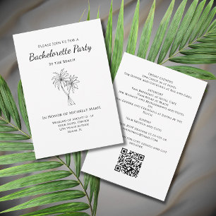 Tropical Palm Trees Modern Bachelorette Wochenende Einladung