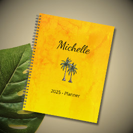 Tropical Palm Trees Modern Beach Elegante Gold Planer