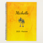 Tropical Palm Trees Modern Beach Elegante Gold Planer (Vorderseite)