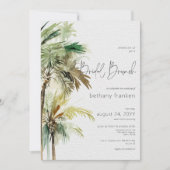 Tropical Palm Trees Modern Bridal Brunch Einladung (Vorderseite)