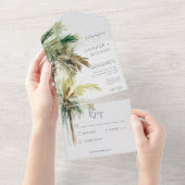 Tropical Palm Trees Modern Kein Abendessen All In One Einladung (Abreißen)