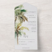 Tropical Palm Trees Modern Kein Abendessen All In One Einladung (Innen Boden)