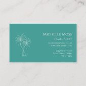Tropical Palm Trees Moderne trendige Aquamarine Visitenkarte (Vorderseite)