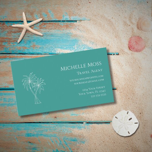 Tropical Palm Trees Moderne trendige Aquamarine Visitenkarte