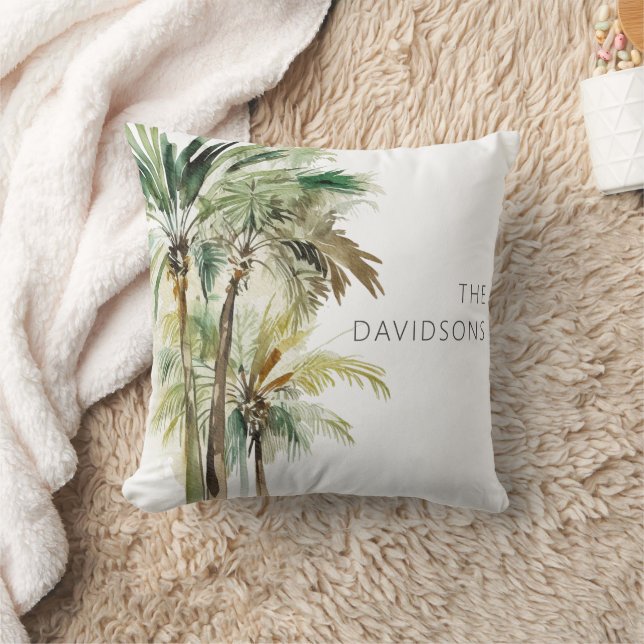 Tropical Palm Trees Moderner Strand Kissen (Decke)