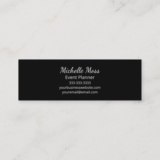 Tropical Palm Trees Moderner Strand Schwarz-weiß Mini Visitenkarte (Rückseite)