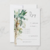 Tropical Palm Trees Modernes Hochzeitsessen RSVP Karte (Vorderseite)