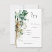 Tropical Palm Trees Modernes Hochzeitsessen RSVP Karte (Vorderseite)