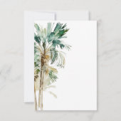 Tropical Palm Trees Modernes Hochzeitsessen RSVP Karte (Rückseite)