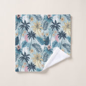 Tropical Palm Trees Monstera Beach Badhandtuch Set (Waschlappen)