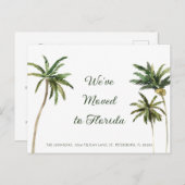 Tropical Palm Trees New Address Ankündigungspostkarte (Vorne/Hinten)