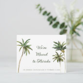 Tropical Palm Trees New Address Ankündigungspostkarte (Stehend Vorderseite)