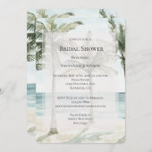 Tropical Palm Trees Ocean Beach Brautparty Einladung (Vorne/Hinten)