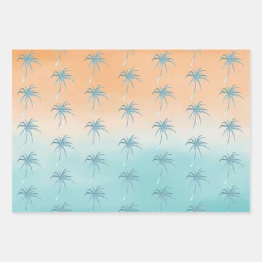 Tropical Palm Trees Ombre Geschenkpapier Set (Vorderseite 2)