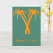 Tropical Palm Trees orange Sommer Geburtstag Karte (Gelbe Blume)
