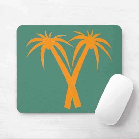 Tropical Palm Trees Orange Summer Mousepad (Mit Mouse)
