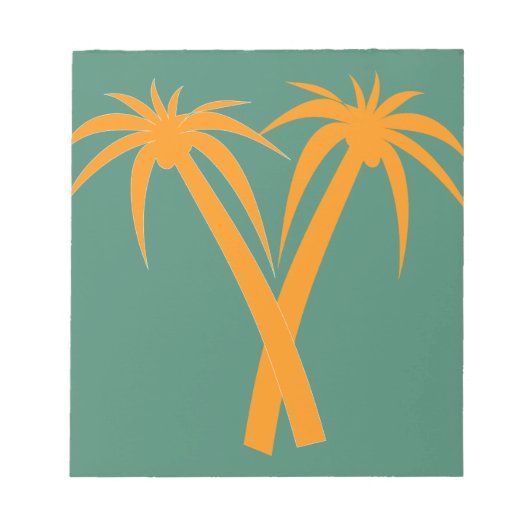 Tropical Palm Trees Orange Summer Notizblock (Vorderseite)